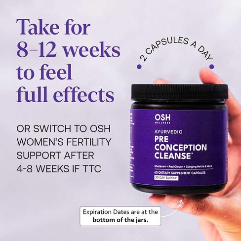 OSH Wellness Ayurvedic Fertility Supplements for Women | Support Ovulation | Conception for Women | Egg Quality | CoQ10, Maca Root, Vitex, & Vitamins | 90 Capsules in Saudi Arabia