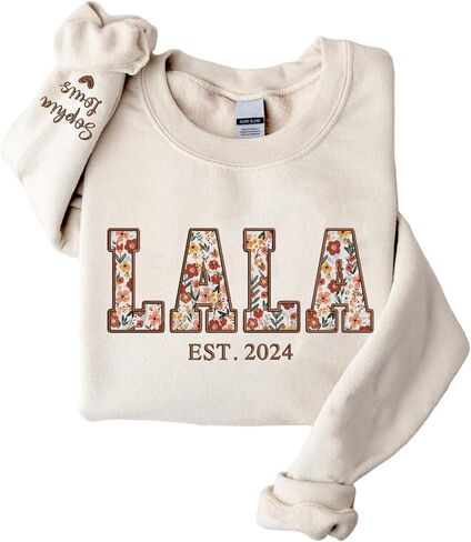 Custom Embroidered Mama Grandma Sweatshirt, Sweatshirts for Women, Personalized Gifts for Mama Grandma in Kuwait