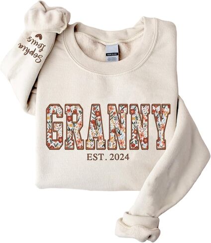 Custom Embroidered Mama Grandma Sweatshirt, Sweatshirts for Women, Personalized Gifts for Mama Grandma in Kuwait