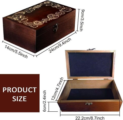 arricraft 1 Pc Wooden Memory Keepsake Box, Sun Moon Tree of Life Engraved Pattern Rectangle Pine Tarot Box for Anniversary Jewelry Board Storage (9.45x5.51x3.54 Inch) in Saudi Arabia