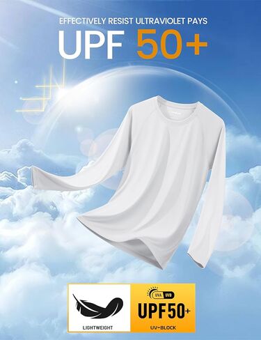 MAGCOMSEN 2 Pack Men's Long Sleeve Shirts Sun Protection UPF 50+ UV SPF Dry Fit T-Shirt for Swim Athletic in Saudi Arabia