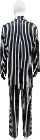 Adult Jack Skeleton Halloween Costume Mens Zebra Black and White Striped Suit with Tie and Gloves in Saudi Arabia