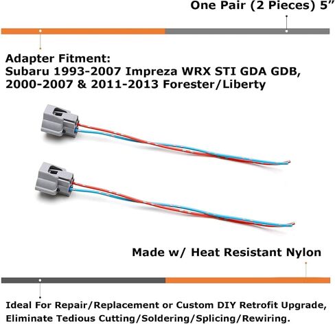 iJDMTOY Pair OE-Spec Fender Side Marker Light Connectors/Sockets w/ 5-Inch Pigtails Compatible with JDM Version Subaru 2000-2007 Impreza WRX STI, 2000-03 Forester Liberty, etc in Saudi Arabia