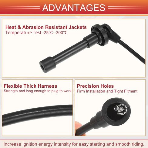 ACROPIX Car Spark Plug Coil Wires Ignition Coil Harness Cable Fit for Infiniti G20 for Nissan Sentra 200SX 2.0L No.2245074Y25/2245053J25 - Pack of 5 in Saudi Arabia