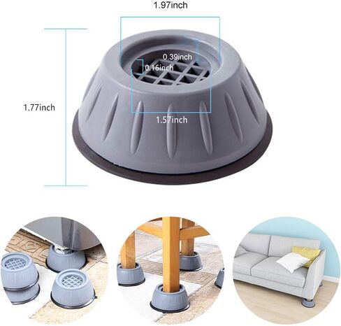 MWELLEWM Shock and Noise Cancelling Washing Machine Support, Noise Reducing Anti Slip Anti Vibration Rubber Anti-Walk Dryer Washer Vibration Feet Pads,Washing Machine Stabilizer in Kuwait