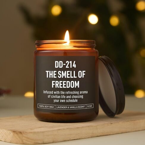 DD214 Candle, Military Retirement Gifts for Men, Women - Retired Navy Veteran, Air Force, Marine, Army Veteran Gifts - Veterans Day, Farewell, Going Away, Military Separation Presents in Saudi Arabia