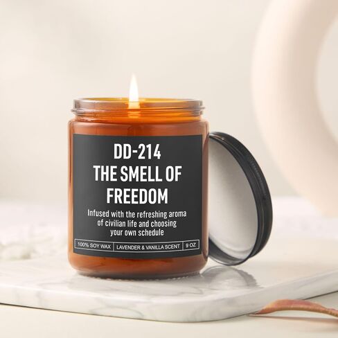 DD214 Candle, Military Retirement Gifts for Men, Women - Retired Navy Veteran, Air Force, Marine, Army Veteran Gifts - Veterans Day, Farewell, Going Away, Military Separation Presents in Saudi Arabia