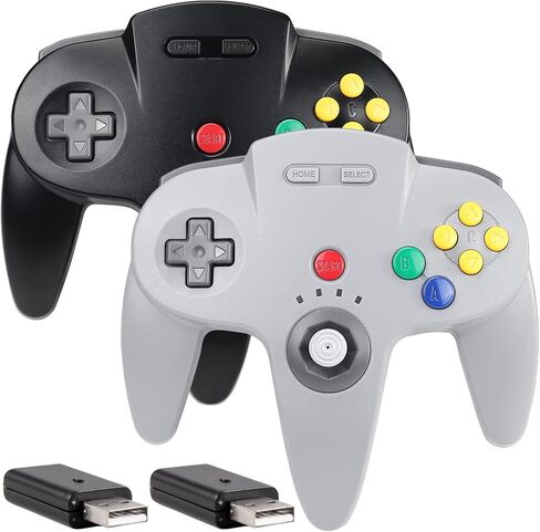 2.4 GHz Wireless N64 Switch Online Controller, USB Receiver, Compatible with Windows PC Laptop iOS Mac Raspberry Pi, Switch Online/NSO - (Rechargeable) (Plug and Play) Gray in Saudi Arabia