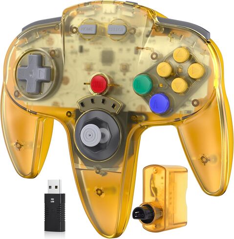 2.4 GHz Wireless N64 Switch Online Controller, USB Receiver, Compatible with Windows PC Laptop iOS Mac Raspberry Pi, Switch Online/NSO - (Rechargeable) (Plug and Play) Gray in Saudi Arabia