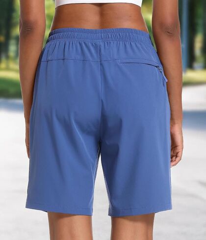 Women's Hiking Shorts Lightweight Quick Dry 8" Golf Shorts Water Resistant Drawstring Shorts in Saudi Arabia