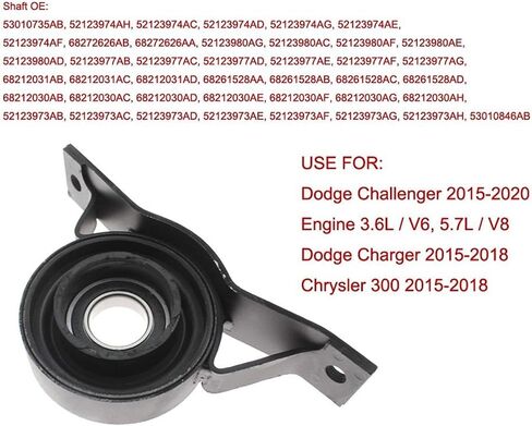 Drive Shaft Center Support Carrier Bearing. Compatible For Dodge Challenger Charger 3.6L V6 5.7L V8, Compatible For Chrysler 300 2015-2020 53010735AB Center Bearing., zg0565419870zhan in Saudi Arabia