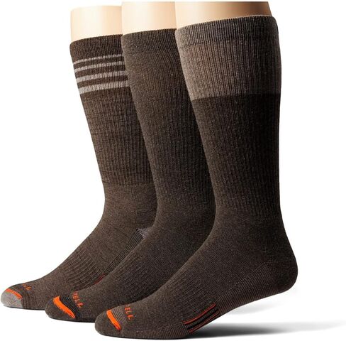 جوارب Merrell للجنسين من صوف ميرينو - مريح مبطن متوسط ​​الوزن، 3 أزواج في كل عبوة، بني، 13-15 للرجال in Saudi Arabia
