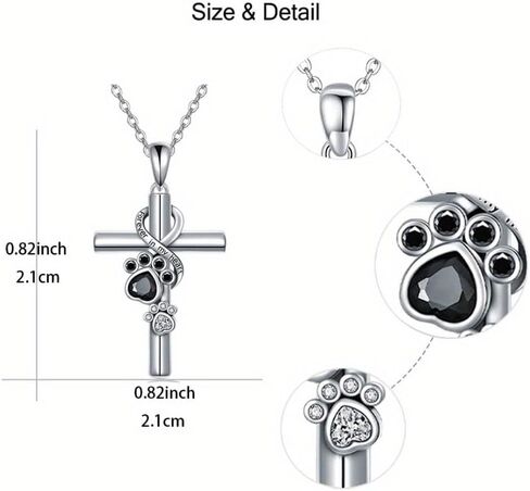 Black Cat Claw Cross Necklace, Birthday and Christmas Gift, Suitable for Daily Wearing in Saudi Arabia