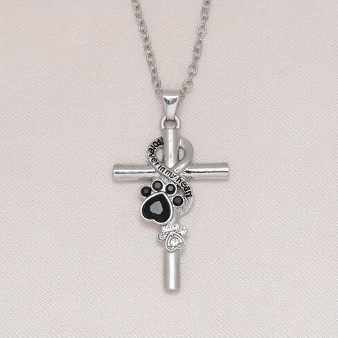 Black Cat Claw Cross Necklace, Birthday and Christmas Gift, Suitable for Daily Wearing in Saudi Arabia
