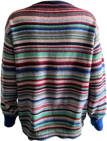 Fair Isle Sweater Women Oversized Vintage Long Sleeve Crewneck Sweater Colorful Fairisle Argyle Knit Pullover Top in Saudi Arabia
