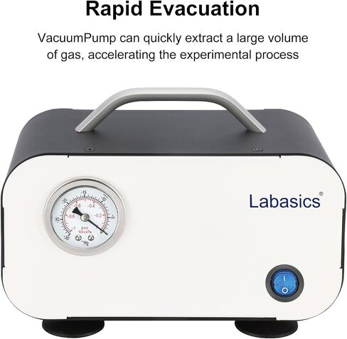 Diaphragm Vacuum Pump, Oil Free Vacuum Pump Portable Pressure Pump with 10 L/min Flow Rate for Lab Vacuum Filtration Distillation Laboratory Work, 110-220V in Saudi Arabia