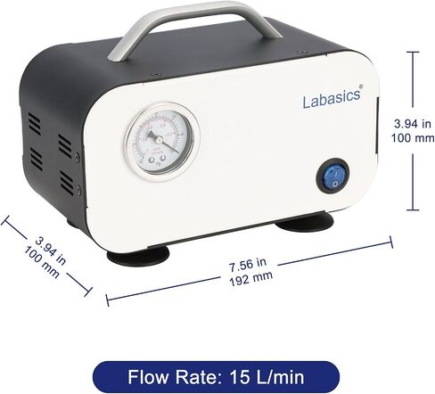 Diaphragm Vacuum Pump, Oil Free Vacuum Pump Portable Pressure Pump with 10 L/min Flow Rate for Lab Vacuum Filtration Distillation Laboratory Work, 110-220V in Saudi Arabia