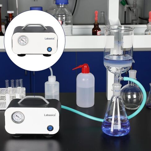 Diaphragm Vacuum Pump, Oil Free Vacuum Pump Portable Pressure Pump with 10 L/min Flow Rate for Lab Vacuum Filtration Distillation Laboratory Work, 110-220V in Saudi Arabia