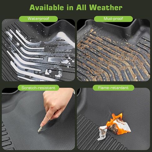 Floor Mats for Jeep Wrangler JK Unlimited 4 Door 2007-2013 (Not for JL or 4XE), TPE Waterproof Non-Slip All Weather Protection Custom in Saudi Arabia
