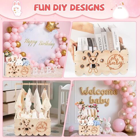 خزانة قفص استحمام خشبي للأطفال، سلة استحمام للأطفال بمقبض وإكليل، قفص خشبي، سلال أطفال سهلة التجميع للأولاد حديثي الولادة والبنات، هدايا الحمل للآباء الجدد in Kuwait