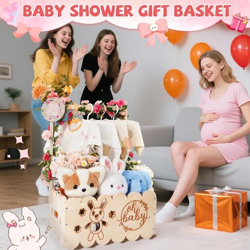 خزانة قفص استحمام خشبي للأطفال، سلة استحمام للأطفال بمقبض وإكليل، قفص خشبي، سلال أطفال سهلة التجميع للأولاد حديثي الولادة والبنات، هدايا الحمل للآباء الجدد in Kuwait