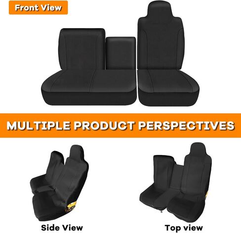 Truck Seat Cover Compatible with 1995-2005 Isuzu NPR Front 40/60 Split Bench Seat Cover (Black, 1995-2005) in Saudi Arabia