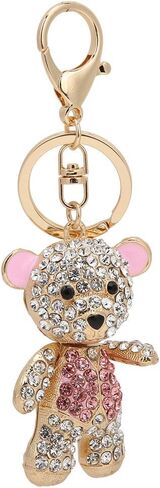 Pssopp Rhinestone Keychain Lovely Bear Metal Key Ring Stylish Pendant Bear Hanging Pendants for Car Purse Backpack in Saudi Arabia