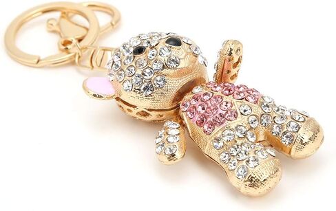 Pssopp Rhinestone Keychain Lovely Bear Metal Key Ring Stylish Pendant Bear Hanging Pendants for Car Purse Backpack in Saudi Arabia