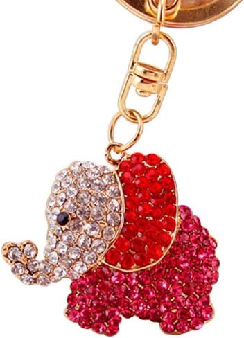 حزمة واحدة لطيف الحيوانات الفيل الملونة حجر الراين سلسلة مفاتيح السيارة حلقة سلسلة هدية حزمة هدية مشبك السحر in Kuwait