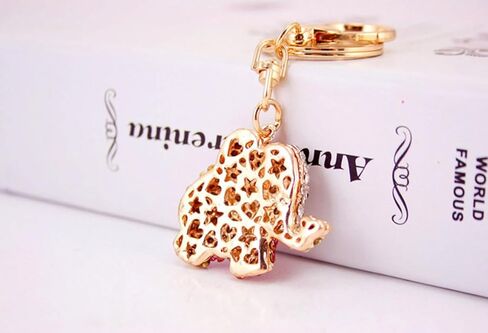 حزمة واحدة لطيف الحيوانات الفيل الملونة حجر الراين سلسلة مفاتيح السيارة حلقة سلسلة هدية حزمة هدية مشبك السحر in Kuwait