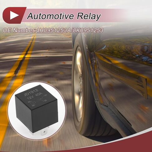 1 Pcs Automotive 4 Pins Multi Purpose Relay for Mercedes-Benz B200 2006-2011 No.4H0951253A/8K0951253 12V 30/40A Black in Saudi Arabia