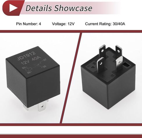 1 Pcs Automotive 4 Pins Multi Purpose Relay for Mercedes-Benz B200 2006-2011 No.4H0951253A/8K0951253 12V 30/40A Black in Saudi Arabia