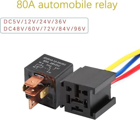 80A high-Power Upgraded Version of Automobile Relay 12V24V4-pin 5-pin high-Current Wide-Leg Relay with Socket. (Color : 80A, Size : 4-pin Plug DC36V) in Saudi Arabia