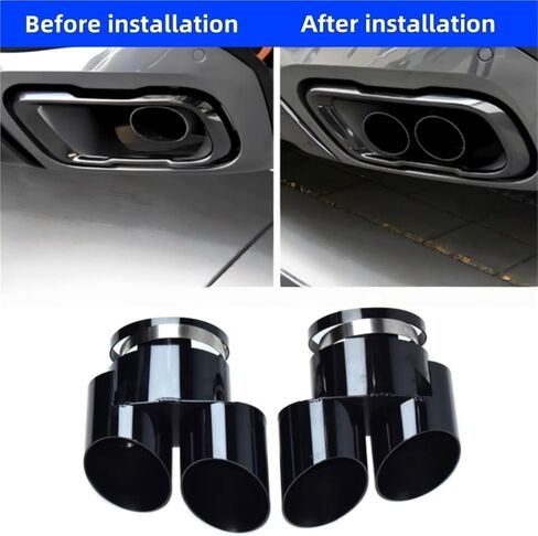 Compatible With 2020-2025 BMW X5 X6 X7 Muffler G05 G06 G07 Tailpipe Upgrade M60i Exhaust Tip Tip Nozzle Stainless Steel Exhaust Head(Black) in Saudi Arabia