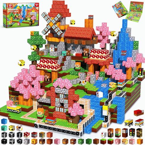 150 PCS Magnetic Blocks - Magnetic Building Block for Kids Ages 4-8, Magnet Blocks Sets for Grassland Build, Magnet Cubes Building Toys for Girls Boys Ages 3 4 5 6 7 8-12 Birthday Gift in Saudi Arabia