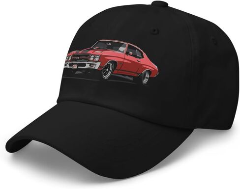 1970 Chevelle SS Classic Muscle Car Dad Hat – Vintage Red SS Design, Adjustable Baseball Cap in Saudi Arabia