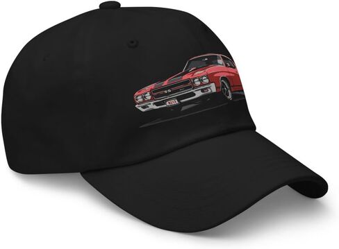 1970 Chevelle SS Classic Muscle Car Dad Hat – Vintage Red SS Design, Adjustable Baseball Cap in Saudi Arabia