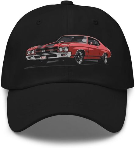 1970 Chevelle SS Classic Muscle Car Dad Hat – Vintage Red SS Design, Adjustable Baseball Cap in Saudi Arabia