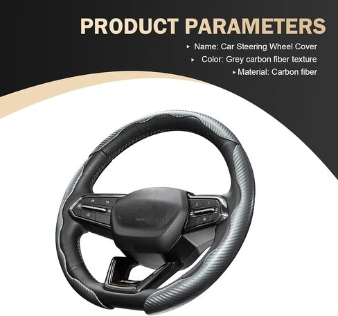 3PCS Steering Wheel Cover, Carbon Fiber Anti-Skid Steering Wheel protection, Car Steering Wheel Cover for Men/Women, Segmented & Wavy Design, Universal Car Interior Accessories (Black) in Saudi Arabia