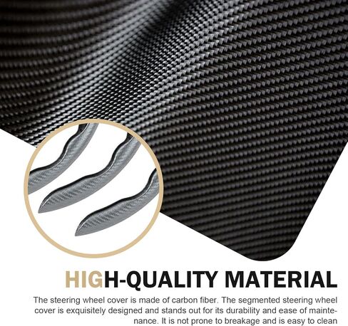 3PCS Steering Wheel Cover, Carbon Fiber Anti-Skid Steering Wheel protection, Car Steering Wheel Cover for Men/Women, Segmented & Wavy Design, Universal Car Interior Accessories (Black) in Saudi Arabia