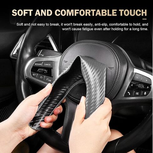 3PCS Steering Wheel Cover, Carbon Fiber Anti-Skid Steering Wheel protection, Car Steering Wheel Cover for Men/Women, Segmented & Wavy Design, Universal Car Interior Accessories (Black) in Saudi Arabia