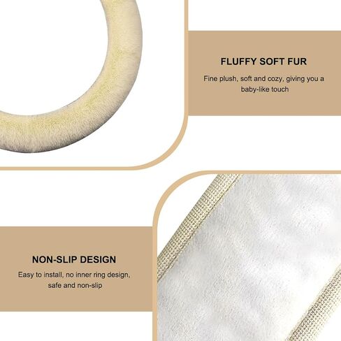 Fluffy Car Steering Wheel Cover, 15 Inch Soft Warm Plush Anti-Slip Furry Wheel Protector, Universal Fuzzy Comfortable Steering Wheel Covers for Winter, Car Accessories (Gray) in Saudi Arabia
