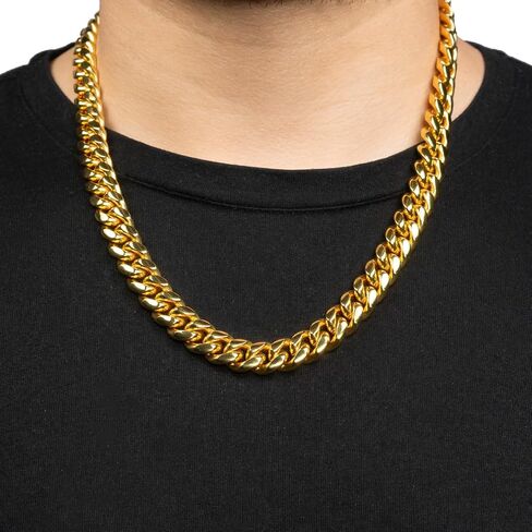 012 Cubano Bold Cuban Chain - 18K Gold, 304 Stainless Steel in Saudi Arabia