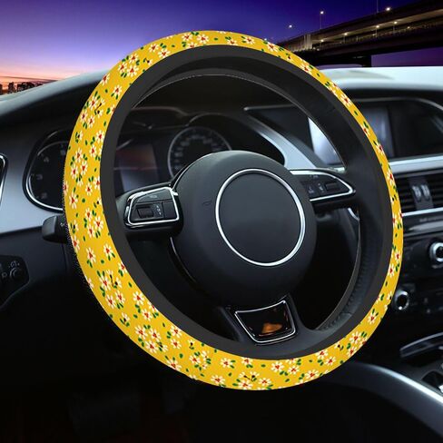 Agate Marble Pattern Elastic Steering Wheel Cover Ocean Blue with Gold Veins Steering Wheel Cover Anti Slip Protective Case Universal Stretch Steering Protector in Saudi Arabia