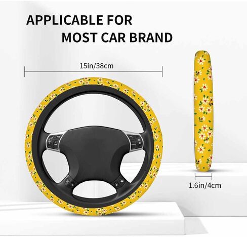 Agate Marble Pattern Elastic Steering Wheel Cover Ocean Blue with Gold Veins Steering Wheel Cover Anti Slip Protective Case Universal Stretch Steering Protector in Saudi Arabia