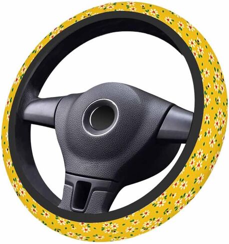 Agate Marble Pattern Elastic Steering Wheel Cover Ocean Blue with Gold Veins Steering Wheel Cover Anti Slip Protective Case Universal Stretch Steering Protector in Saudi Arabia