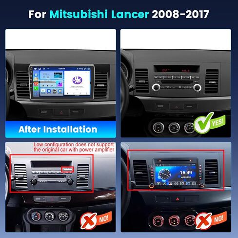 8 Core 4+64GB لـ 2008-2017 Mitsubishi Lancer Android Radio Dash Kit، شاشة لمس 10.1 بوصة ستيريو للسيارة مع Carplay لاسلكي Android Auto، GPS/WiFi/32EQ DSP/Bluetooth 5.0/SWC/Mic كاميرا احتياطية in Kuwait