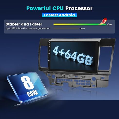 8 Core 4+64GB لـ 2008-2017 Mitsubishi Lancer Android Radio Dash Kit، شاشة لمس 10.1 بوصة ستيريو للسيارة مع Carplay لاسلكي Android Auto، GPS/WiFi/32EQ DSP/Bluetooth 5.0/SWC/Mic كاميرا احتياطية in Kuwait