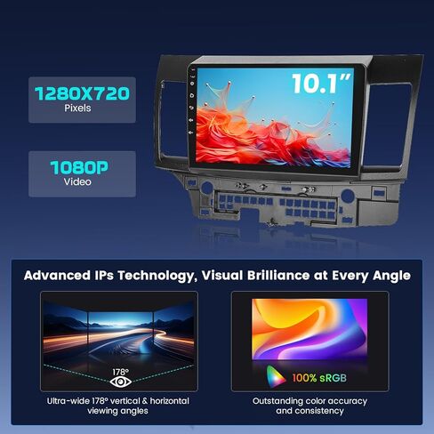 8 Core 4+64GB لـ 2008-2017 Mitsubishi Lancer Android Radio Dash Kit، شاشة لمس 10.1 بوصة ستيريو للسيارة مع Carplay لاسلكي Android Auto، GPS/WiFi/32EQ DSP/Bluetooth 5.0/SWC/Mic كاميرا احتياطية in Kuwait