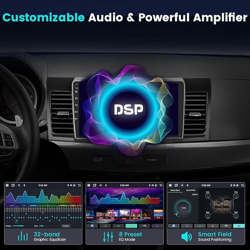 8 Core 4+64GB لـ 2008-2017 Mitsubishi Lancer Android Radio Dash Kit، شاشة لمس 10.1 بوصة ستيريو للسيارة مع Carplay لاسلكي Android Auto، GPS/WiFi/32EQ DSP/Bluetooth 5.0/SWC/Mic كاميرا احتياطية in Kuwait